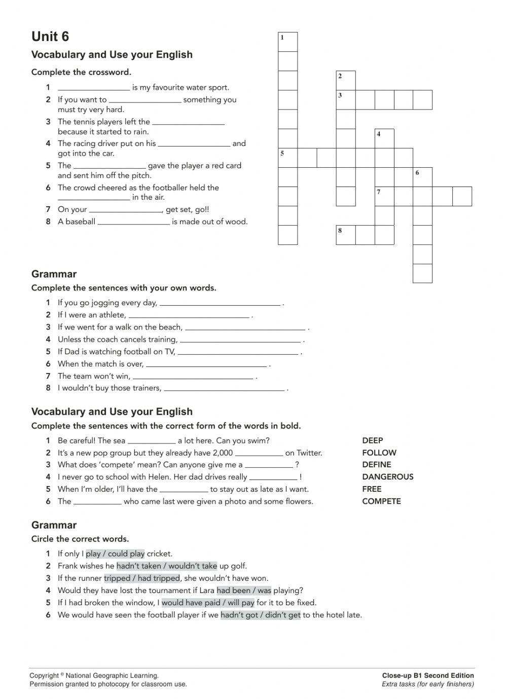 close up b1 extra tasks
