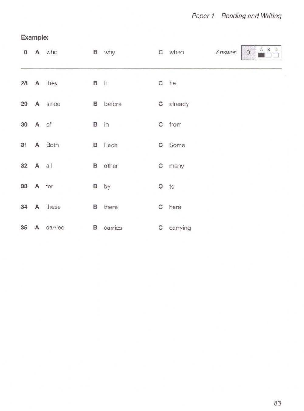 KET Reading and Writing Parts 5-6-7-8-9