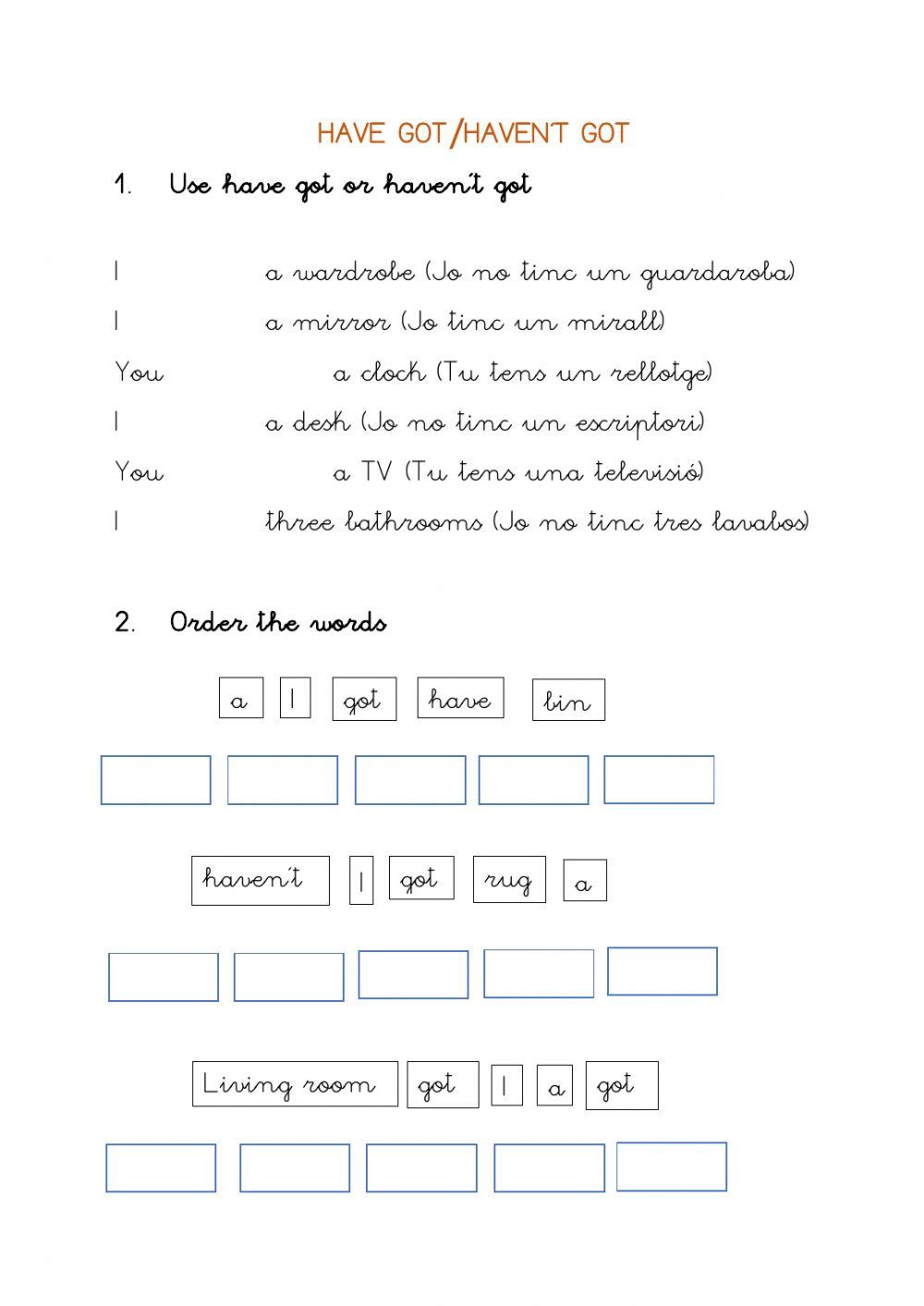 Have got and Haven't got worksheet | Live Worksheets