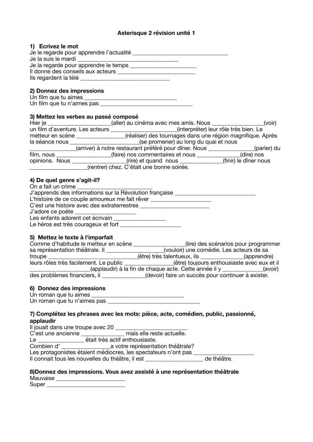 Astérisque 2 revision 1