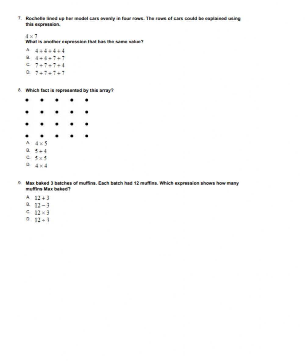 3 OA 1 pg 2 PT2 worksheet Live Worksheets