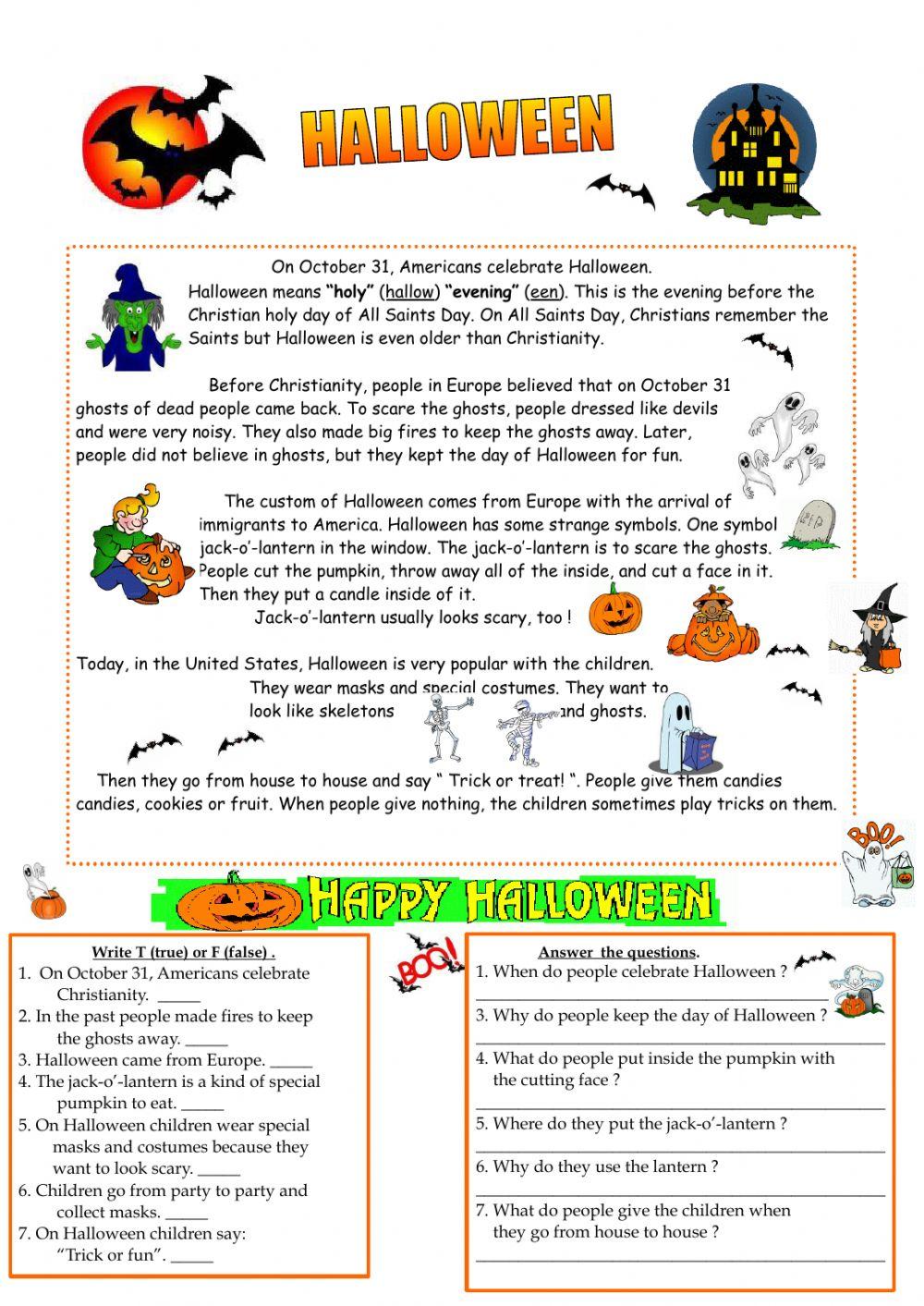 Halloween - reading check