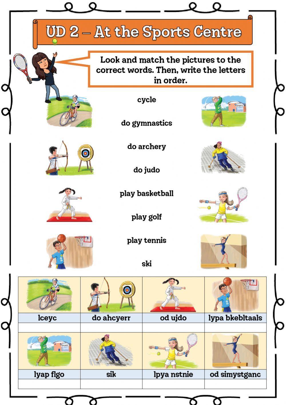 4º UD 2 - At the Sports Centre Ficha 1