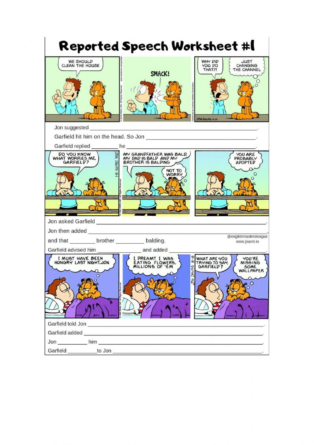 ttens 4 REPORTED SPEECH IN COMIC STRIPS