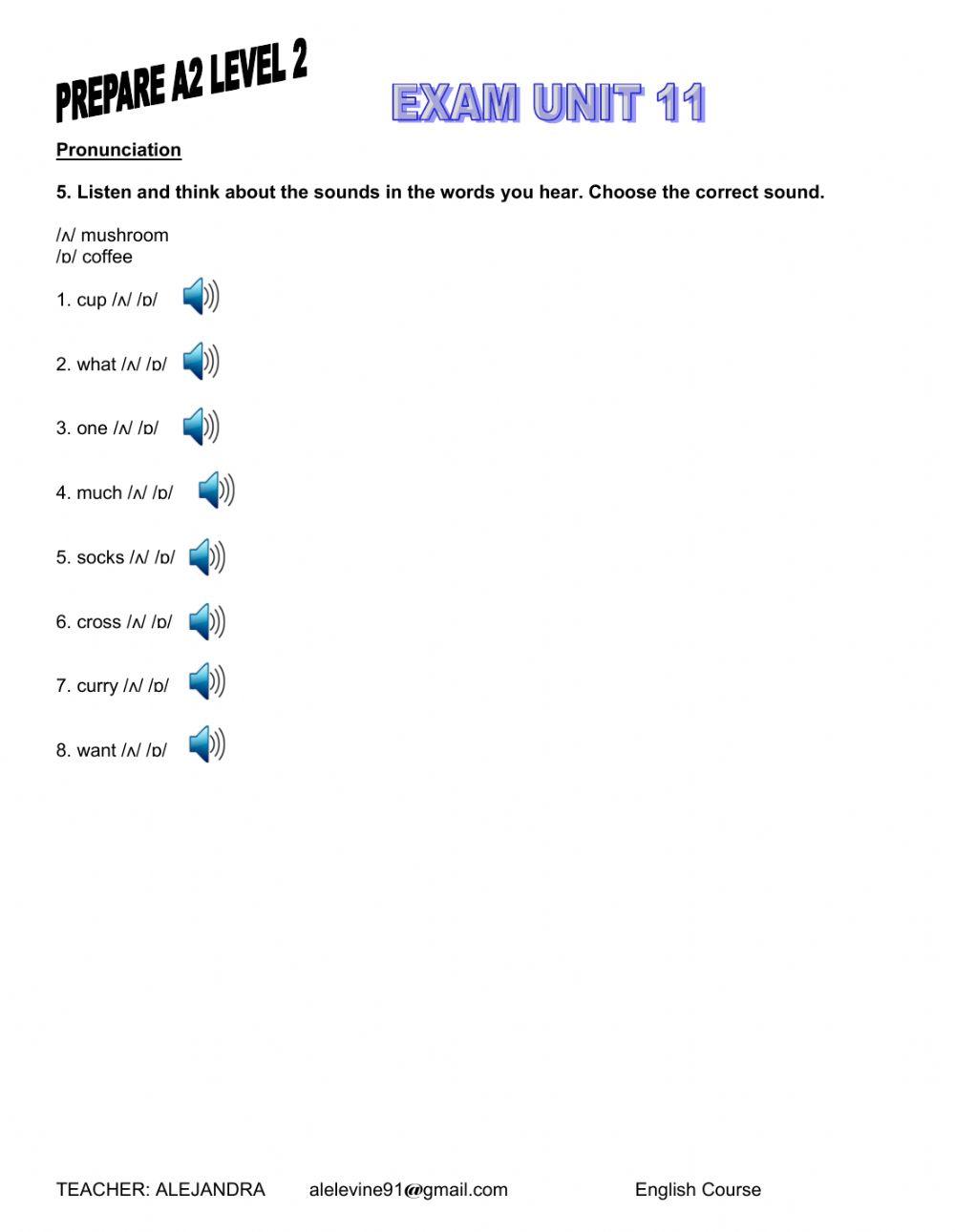 EXAM UNIT 11 PREPARE A2