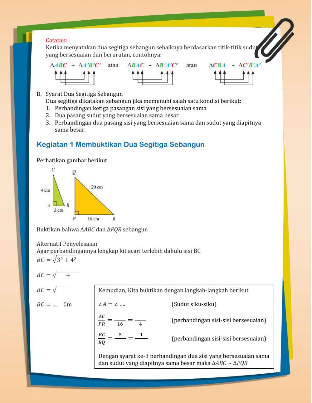 LKPD Kesebangunan Dua Segitiga