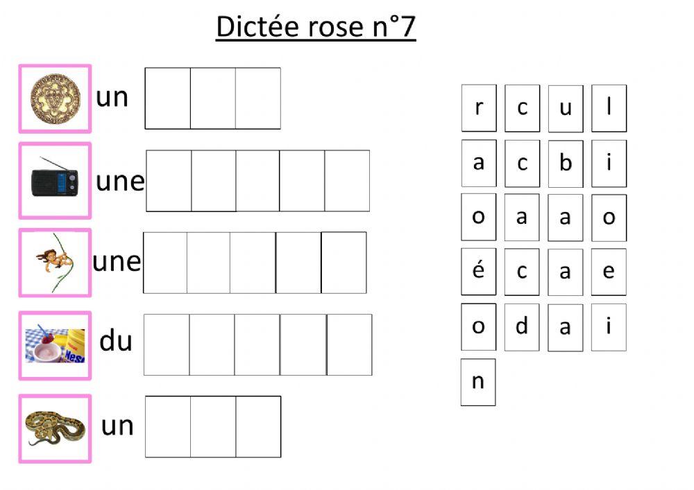 Dictée rose 7