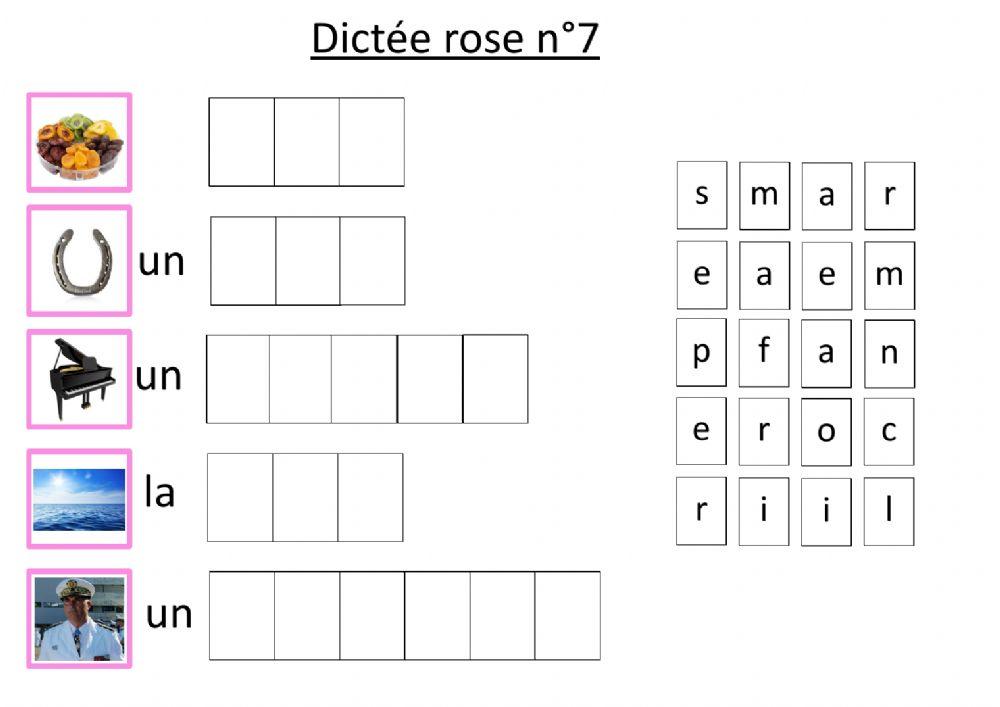 Dictée rose 7
