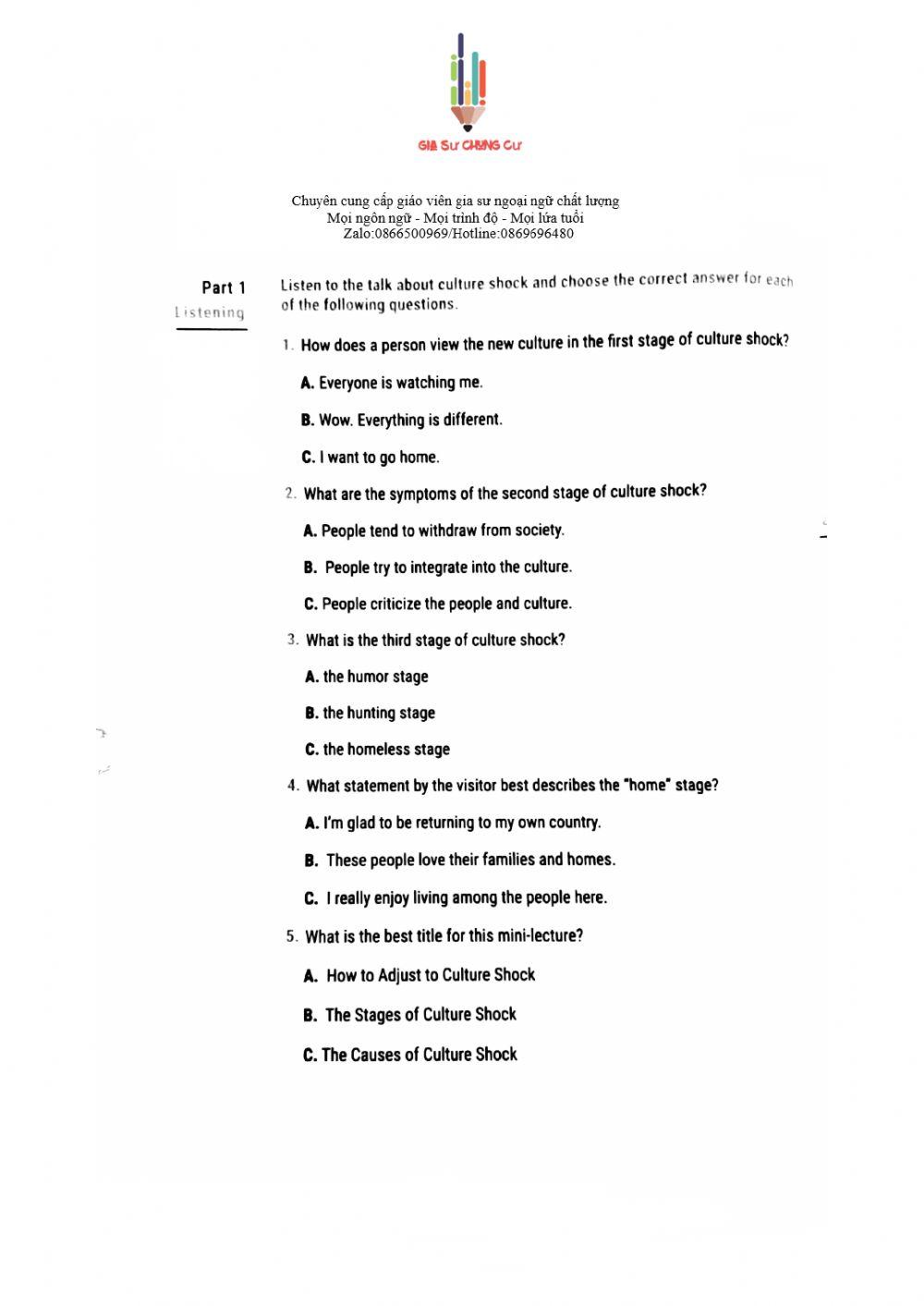 English 12 45' Test 11