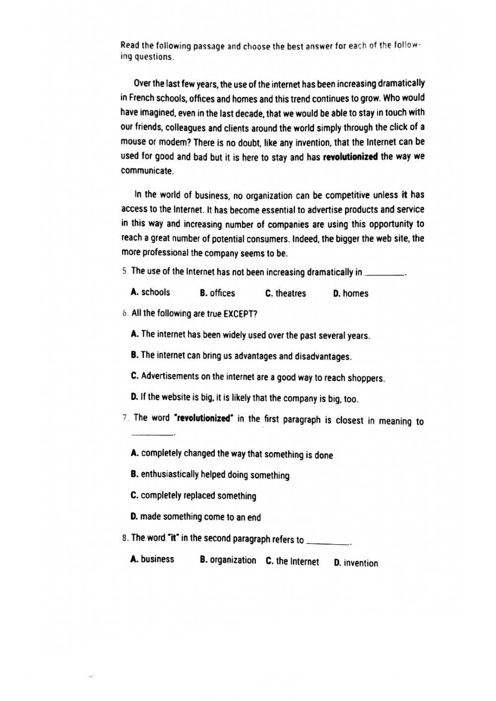 English 12 45' Test 11