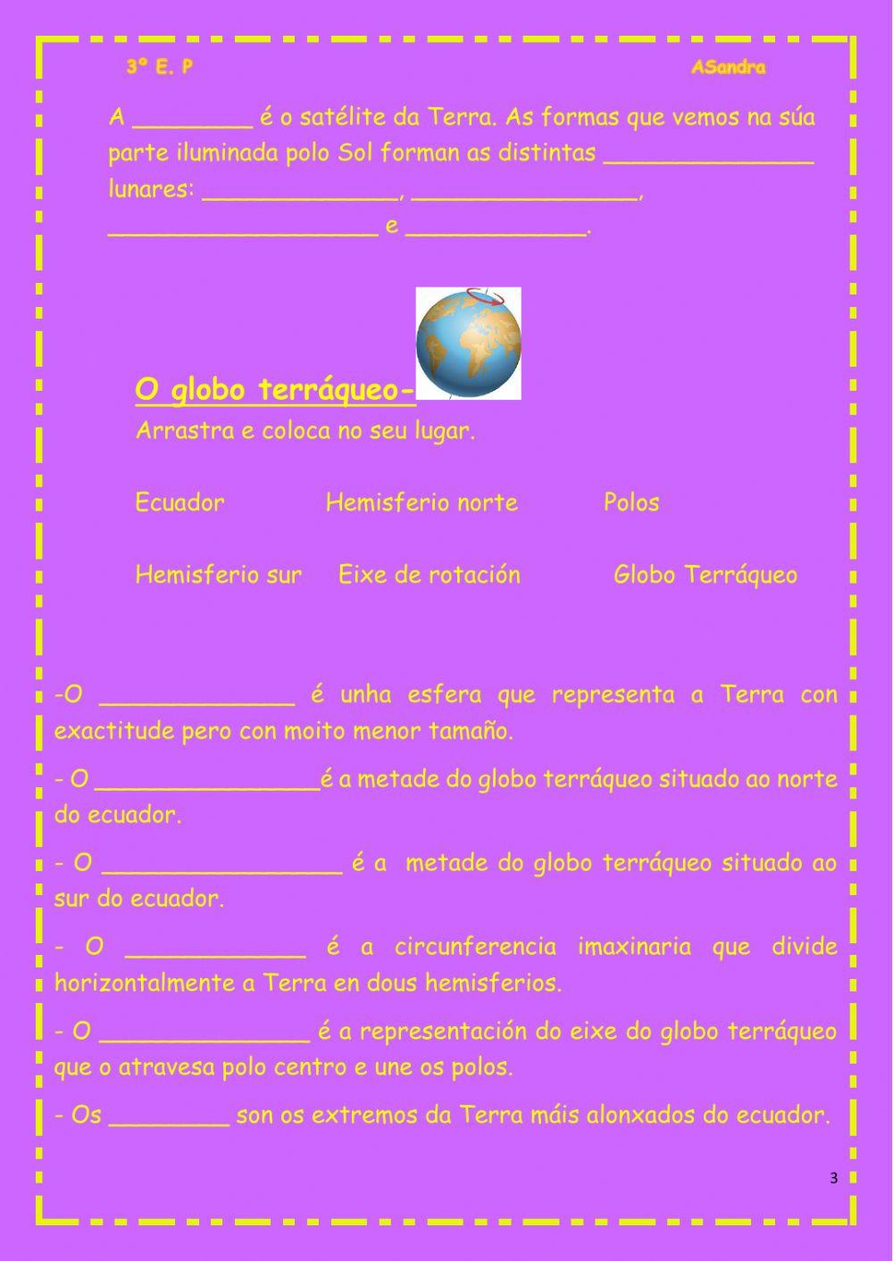 O Sistems Solar, a Terra, as súas partes...