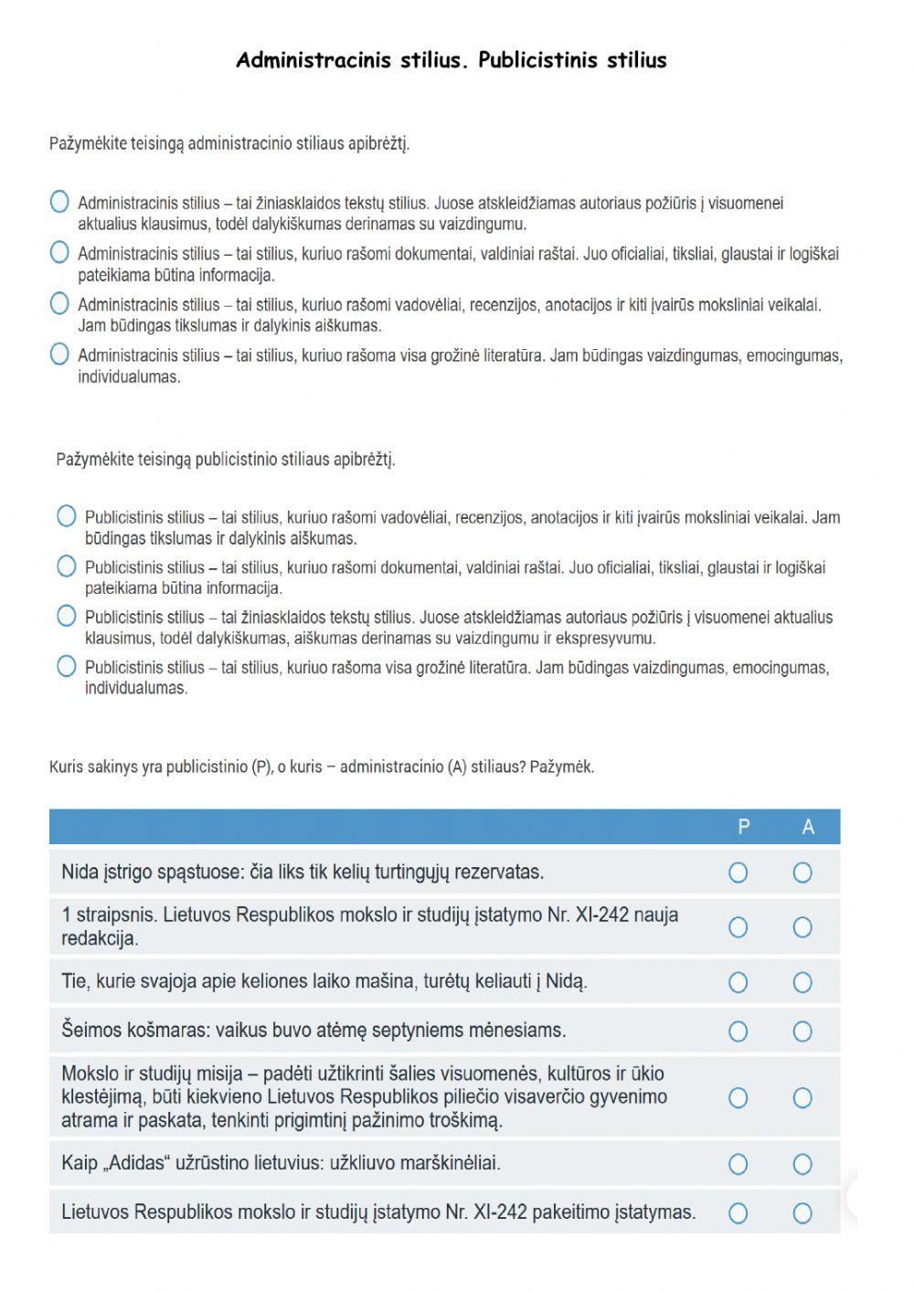 Administracinis stilius. Publicistinis stilius