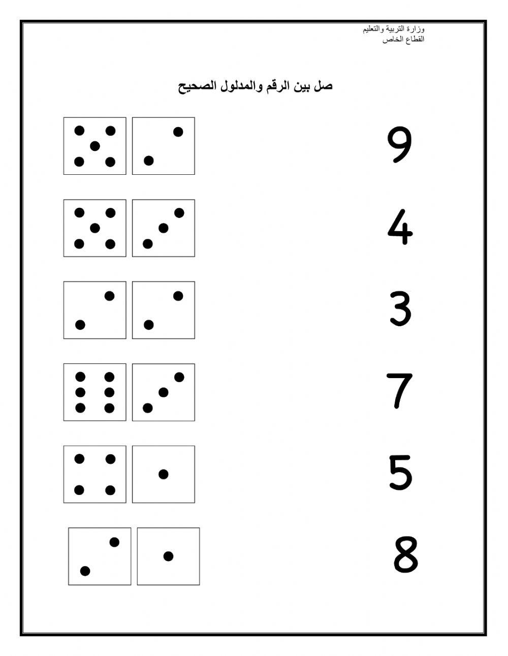 صل بين الرقم ومدلوله