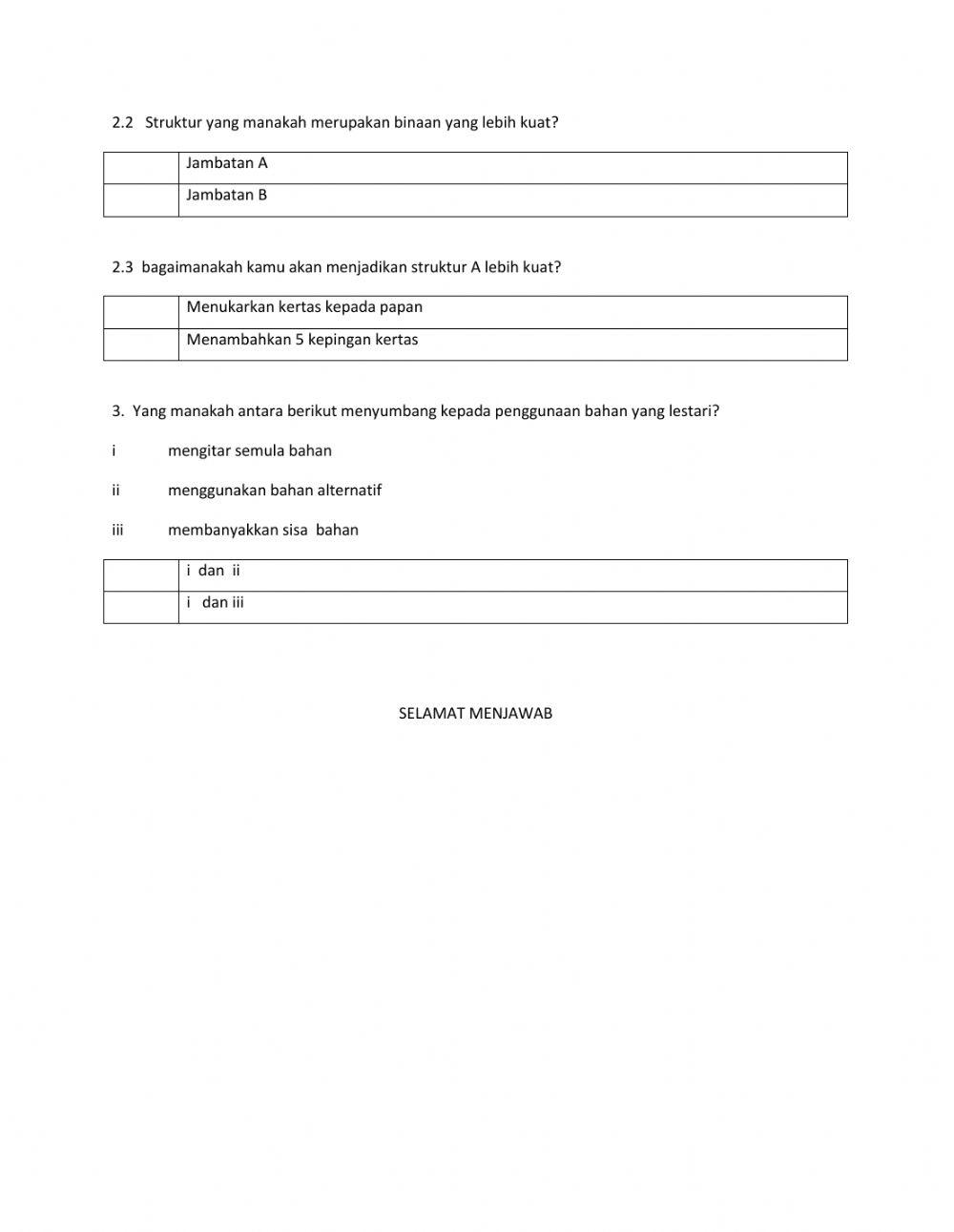 Teknologi - sains tahun 5