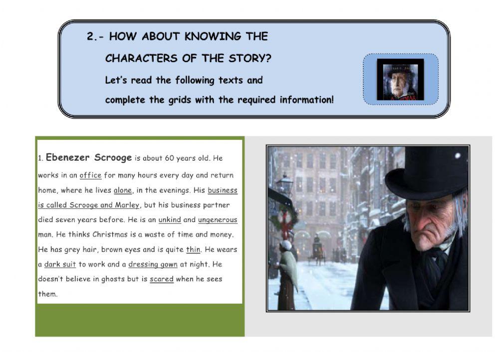 A christmas carol-characters and setting