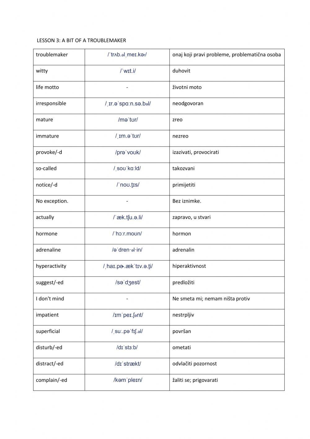 Lesson 3 and lesson 4