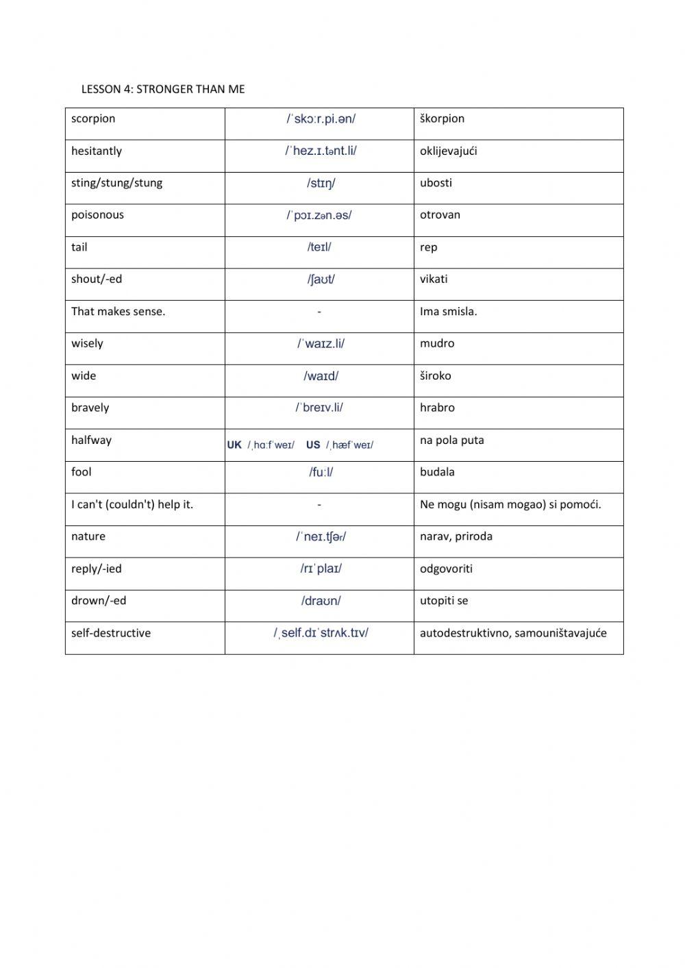 Lesson 3 and lesson 4