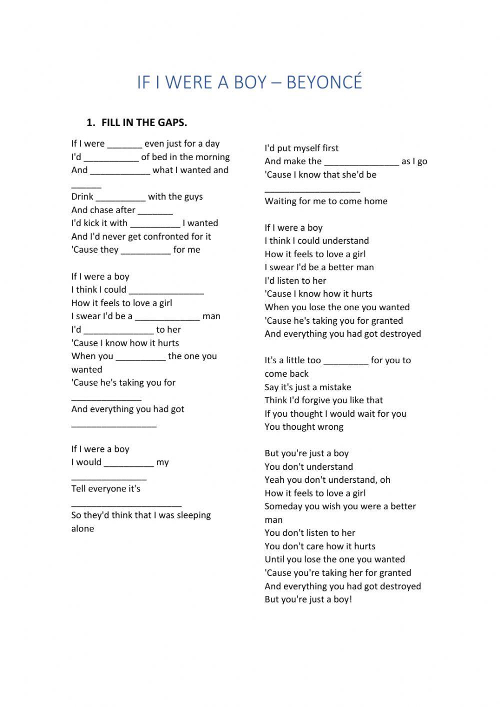 If I were a boy - Beyoncé