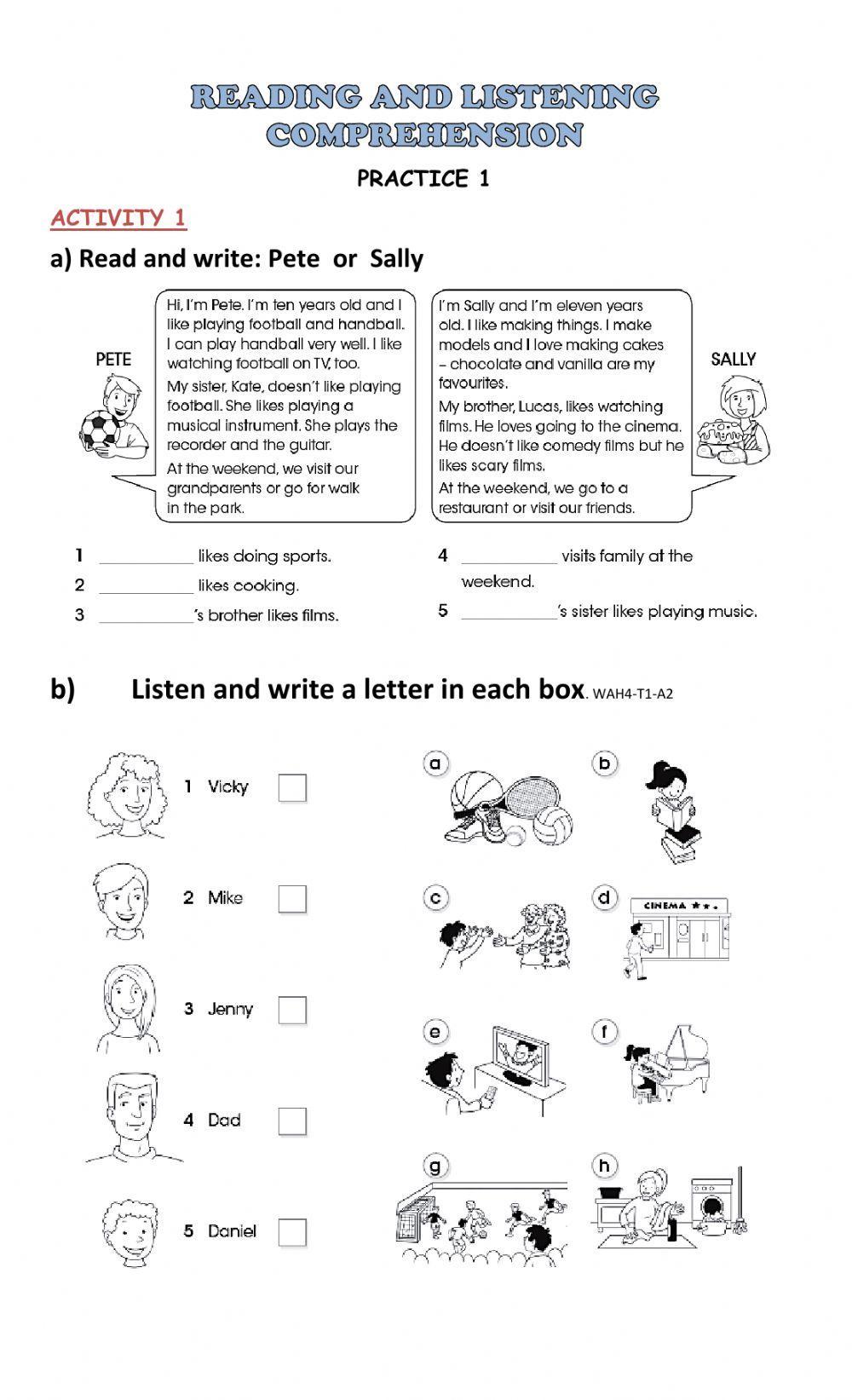 Reading and Listening Comprehension 1