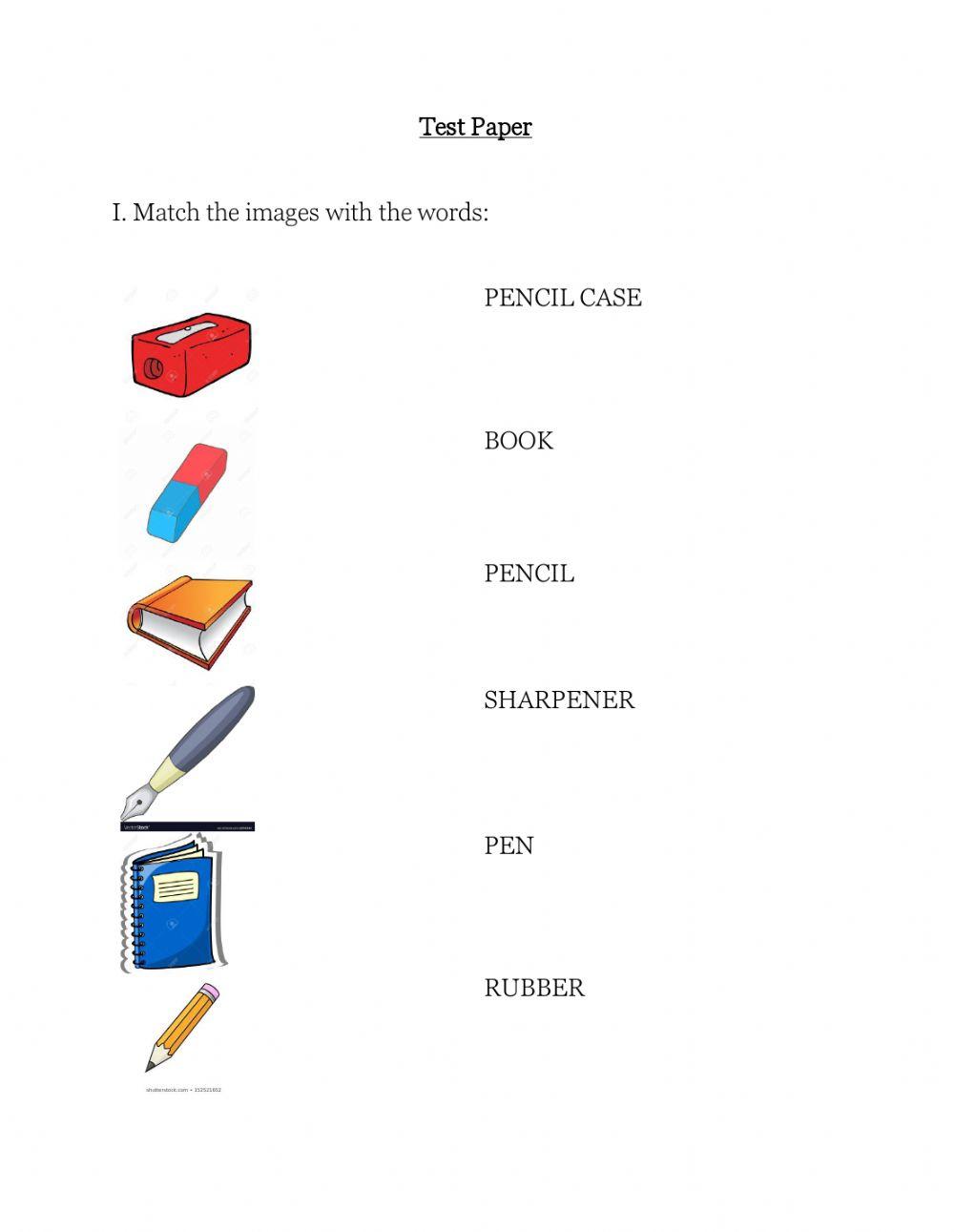 School objects - Parts of a house