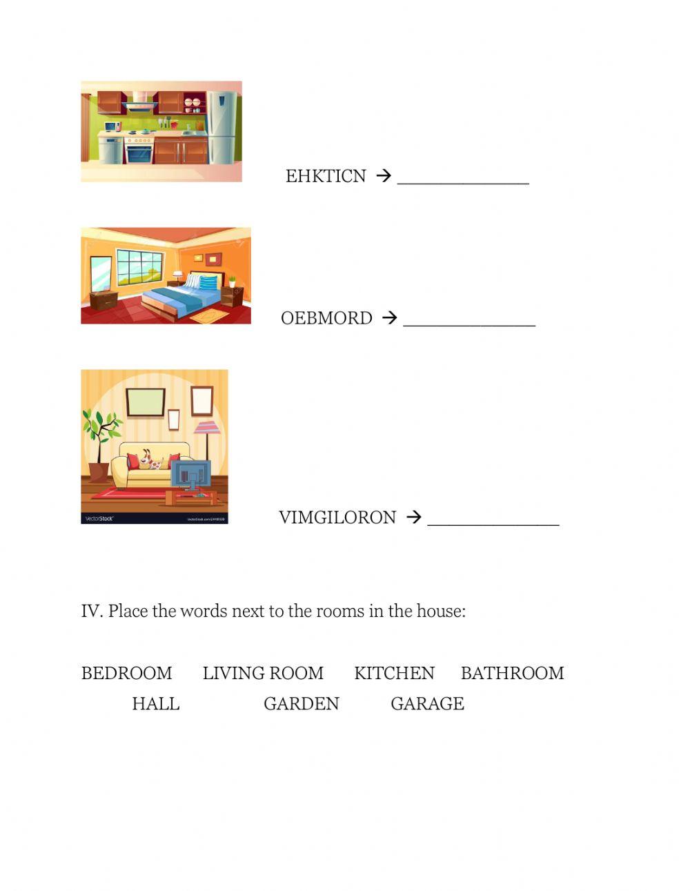 School objects - Parts of a house