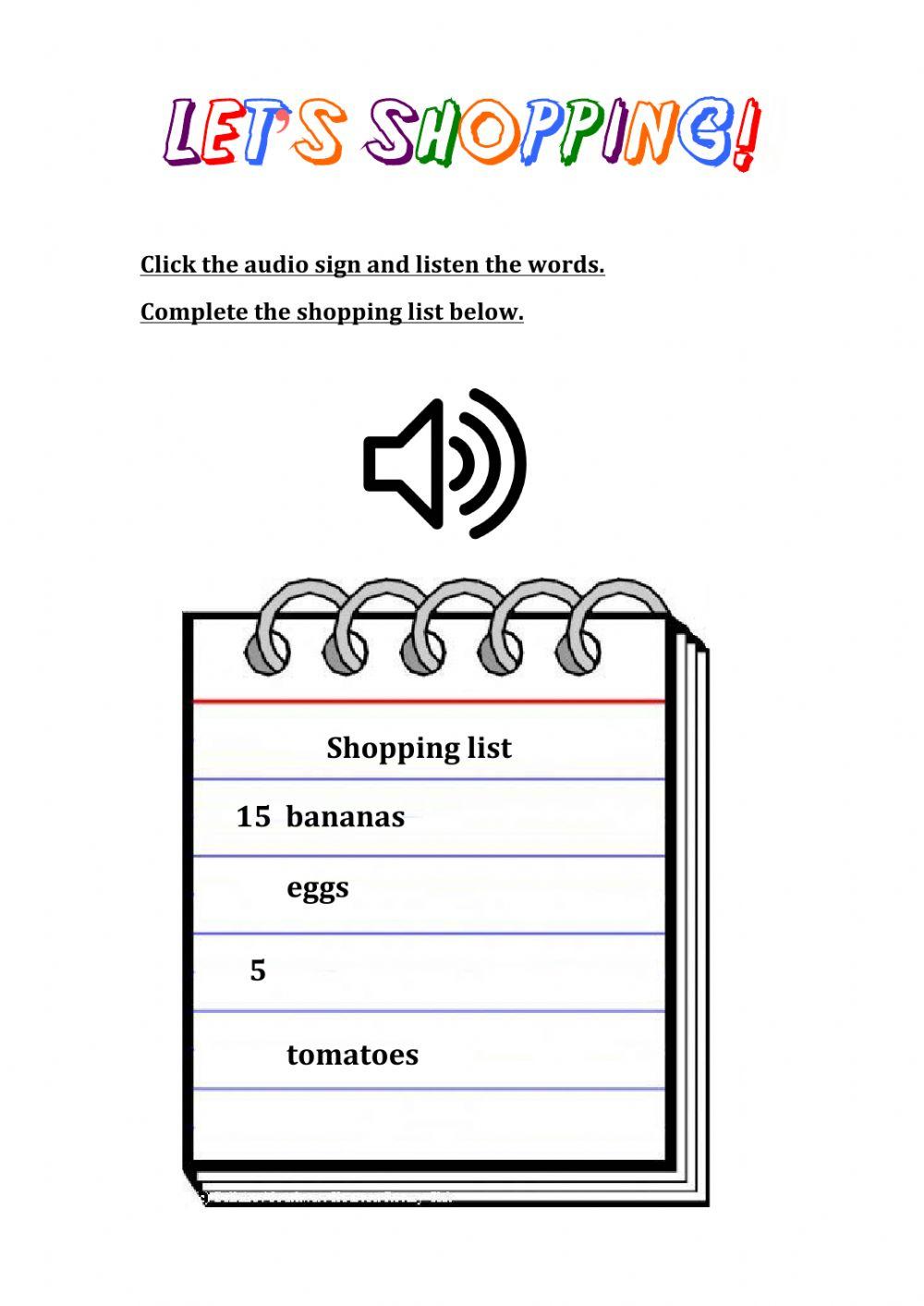 Lunchtime (Shopping List)