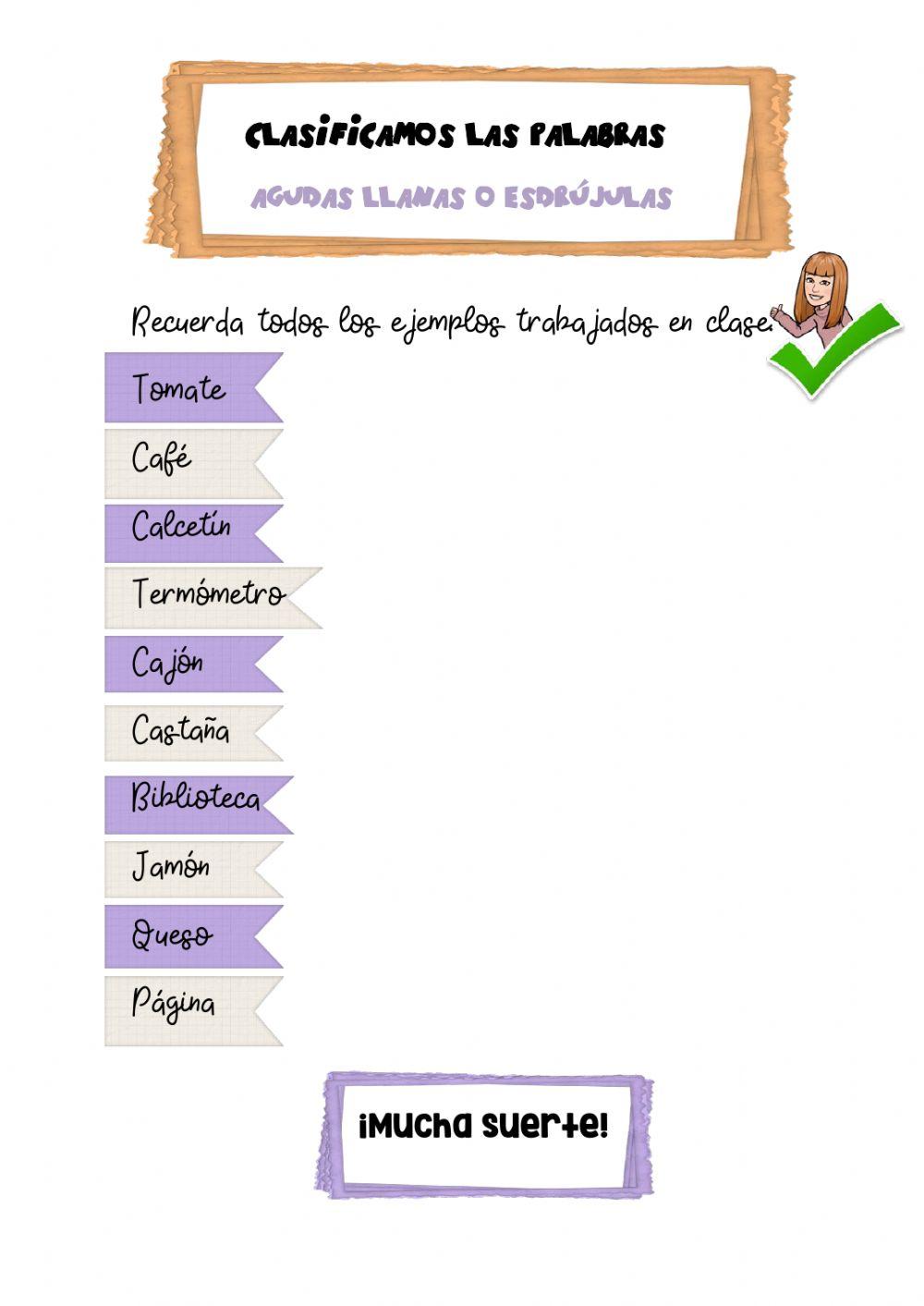 Clasificamos palabras