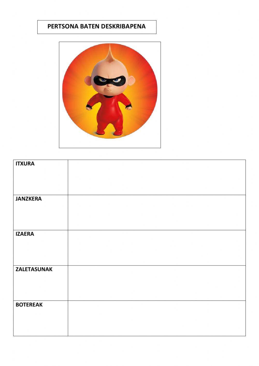 Deskribapenak Superheroiak