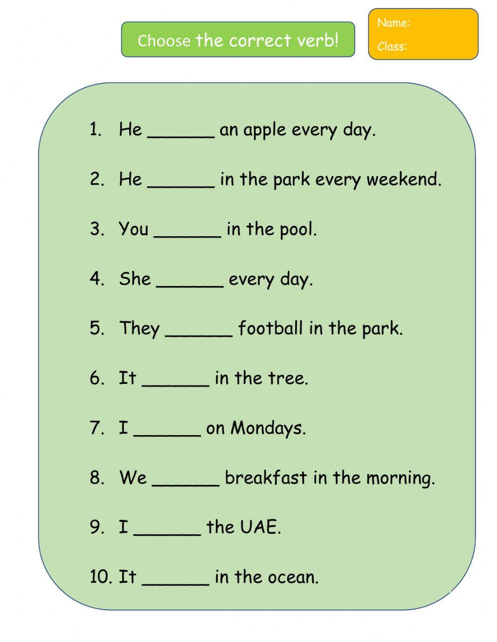 Subject pronouns and verbs