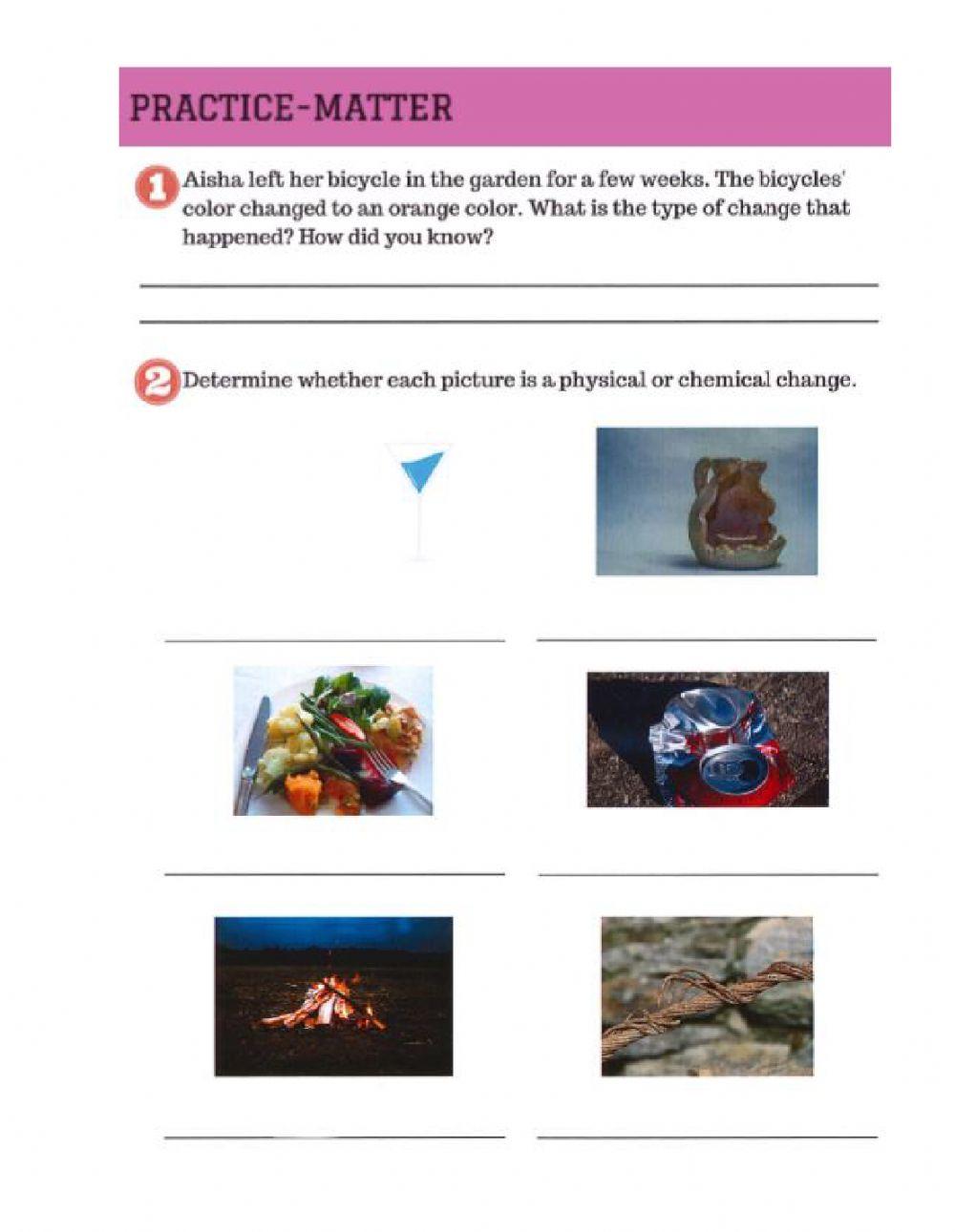 Physical and chemical change Physical and chemical change