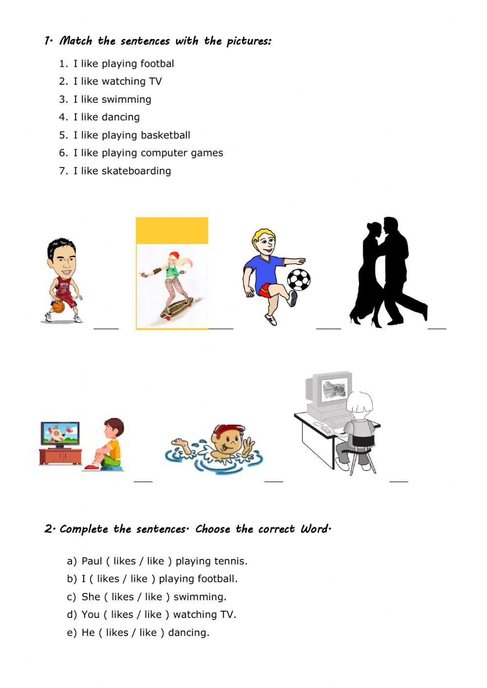 Like + ing Activities