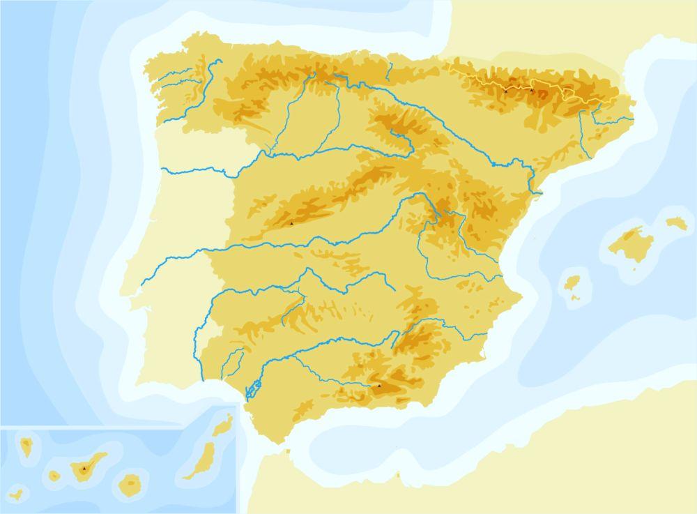 Mapa fisico de españa