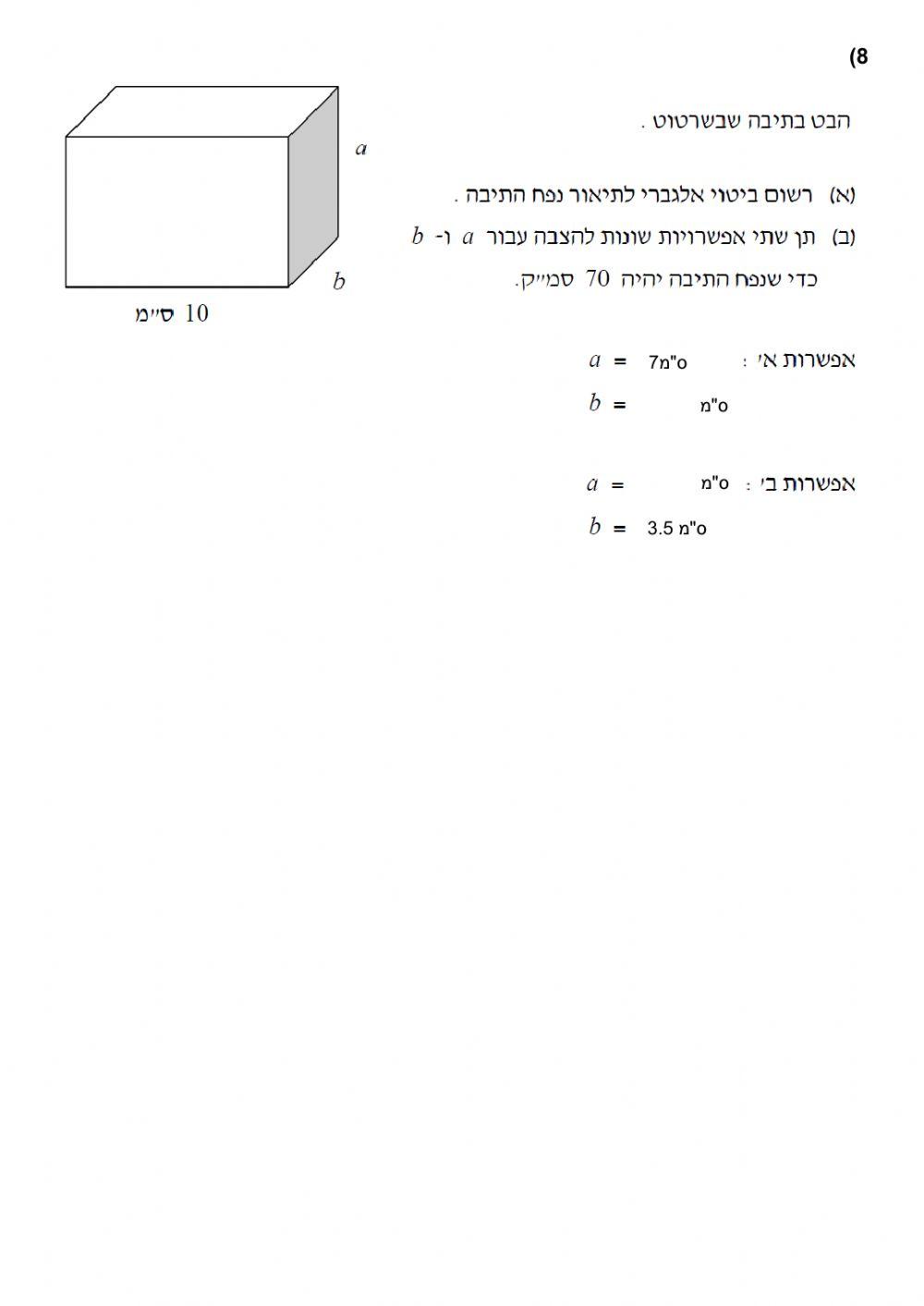 עבודה מסכמת שליש ראשון