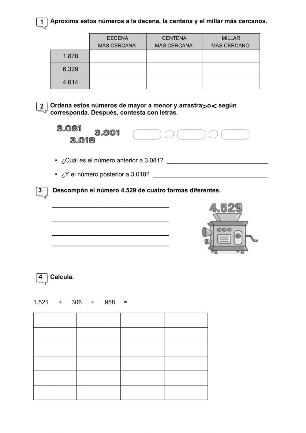 Matemáticas evaluación 3º
