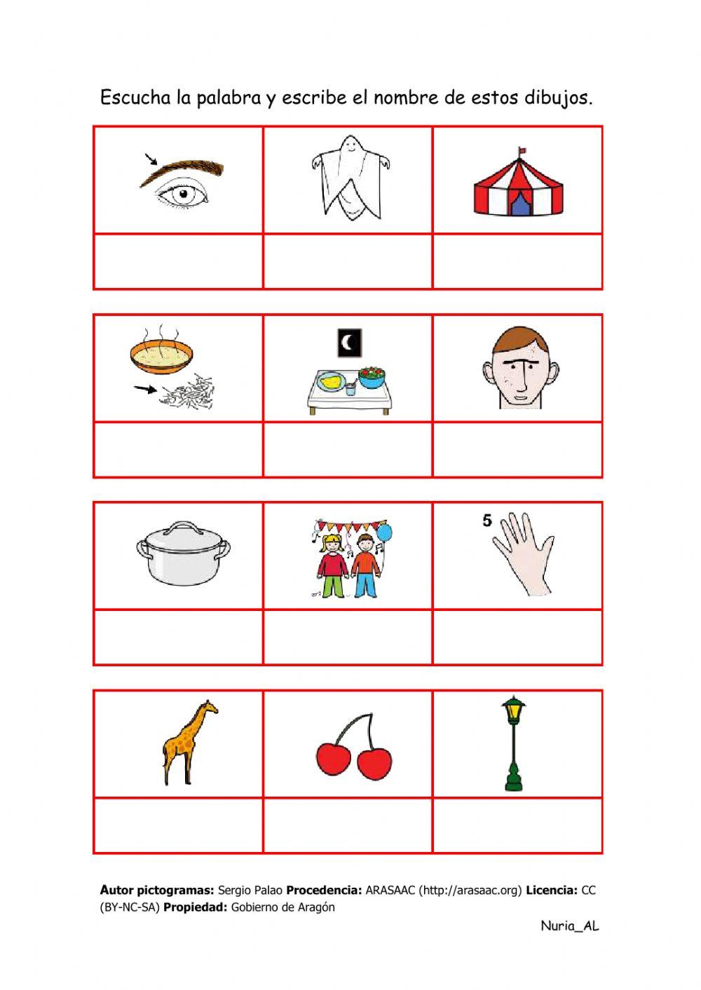 Discriminar c-z-f escritura