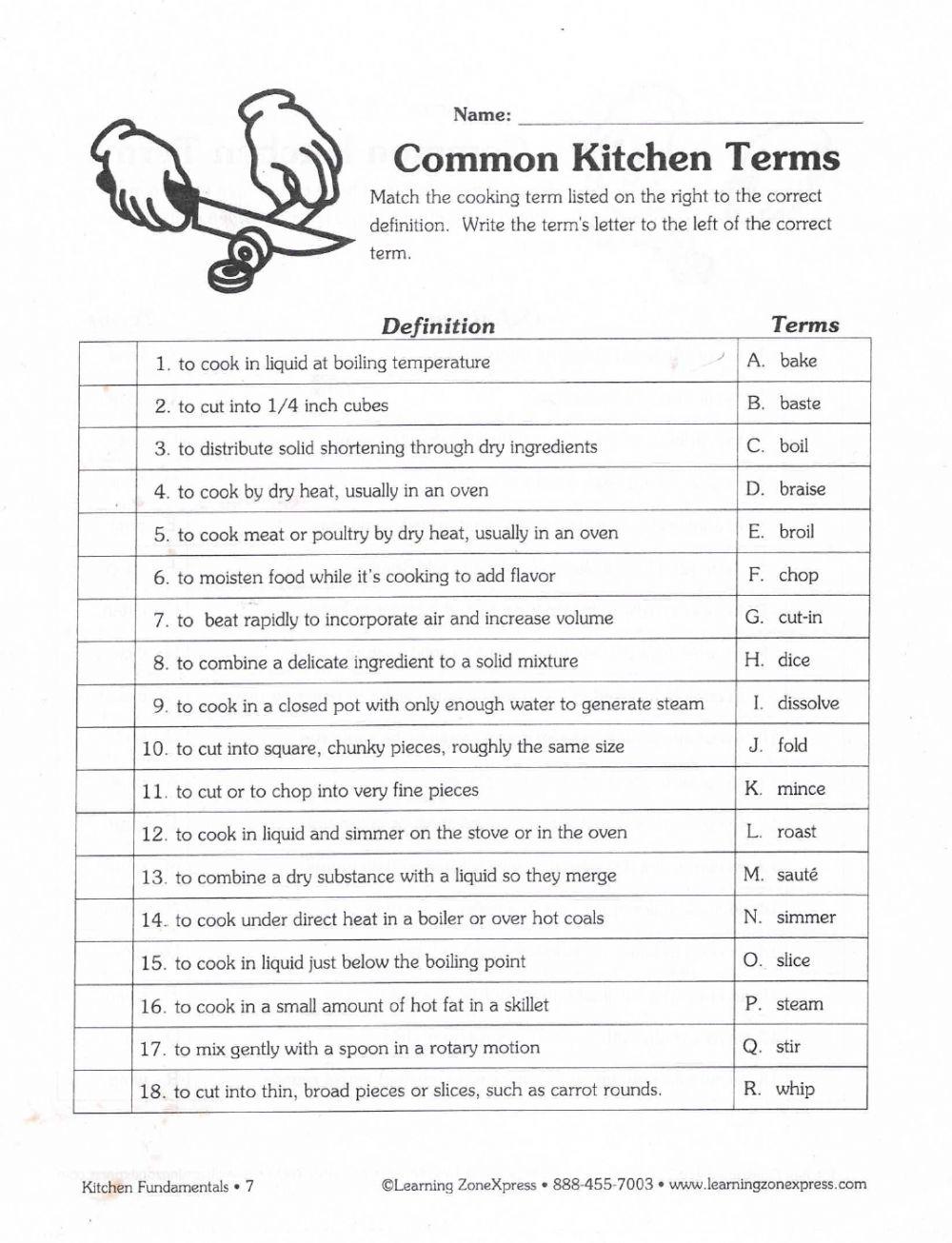 common-kitchen-terms-online-exercise-for-live-worksheets