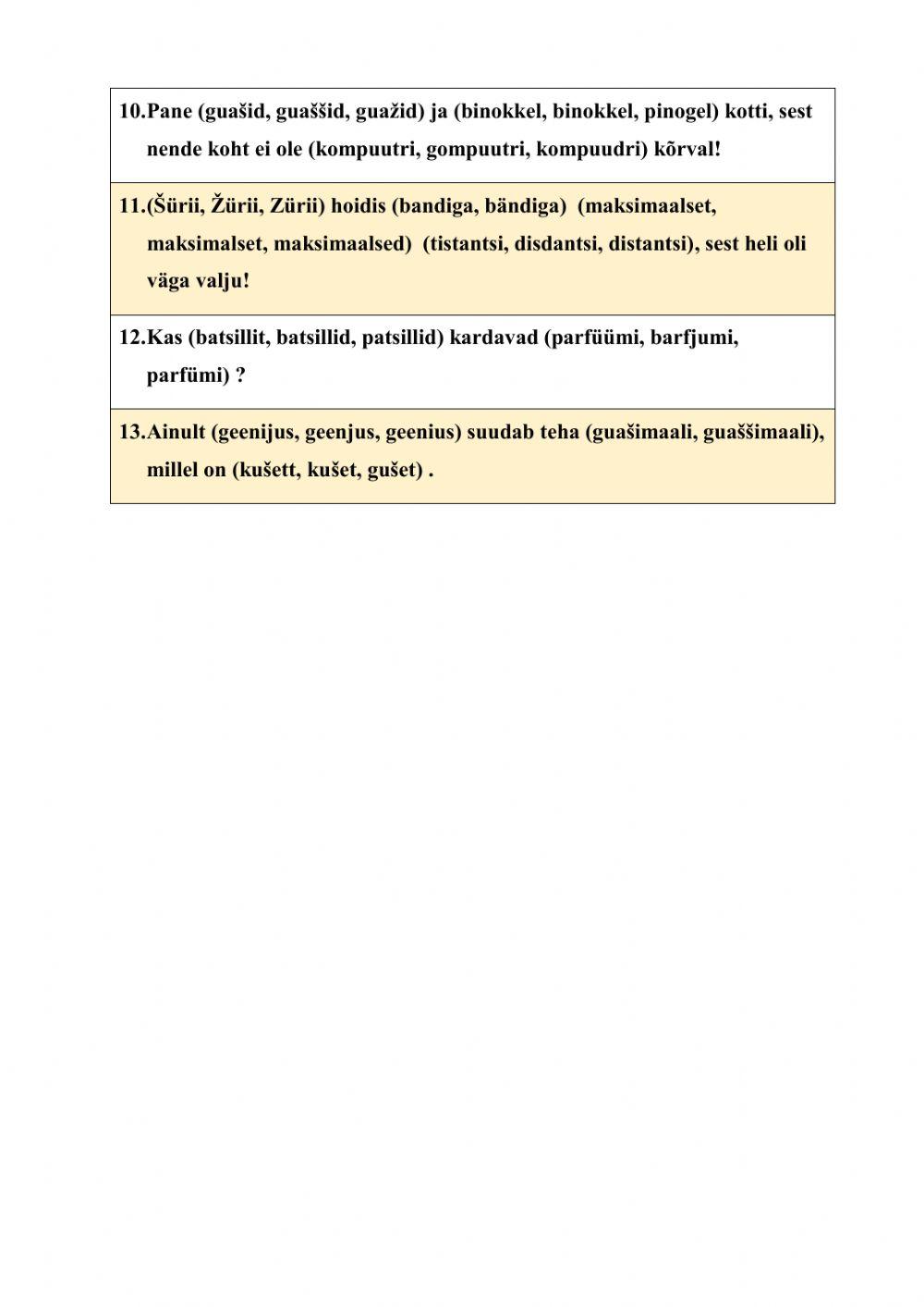 Etteütlus 4. klass Võõrsõnad