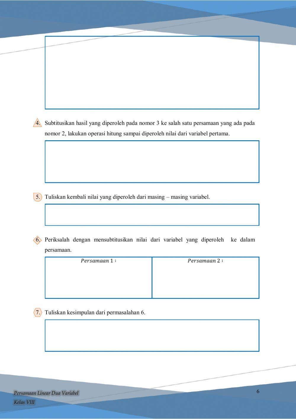 LKPD 3 Sistem Persamaan Linear Dua Variabel (SPLDV)