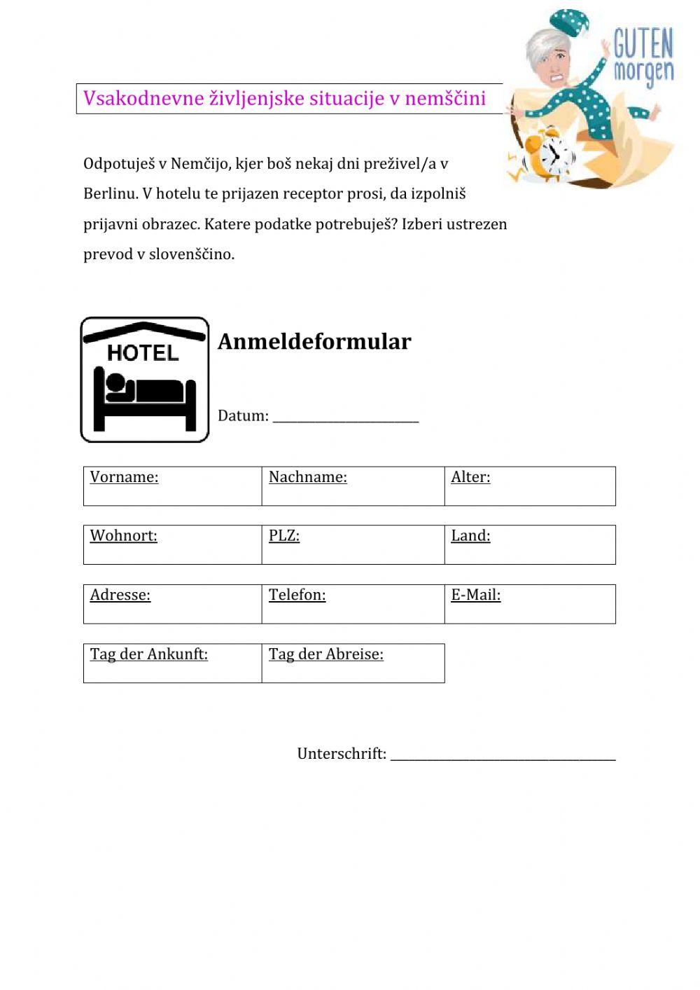 Im Hotel und in der Sprachschule