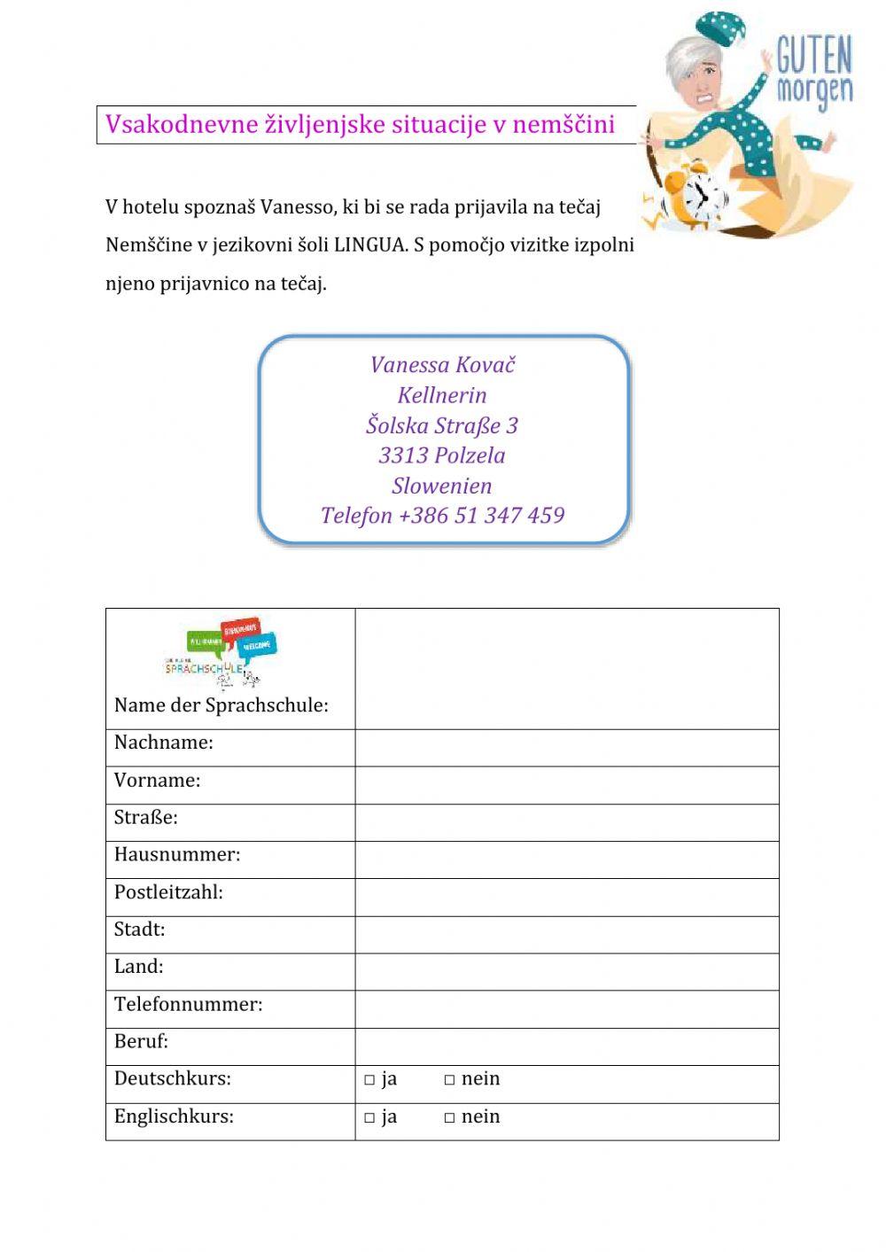 Im Hotel und in der Sprachschule