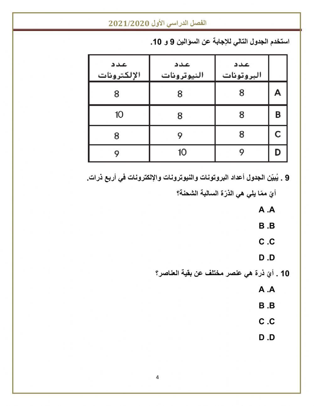 المادة و الذرات