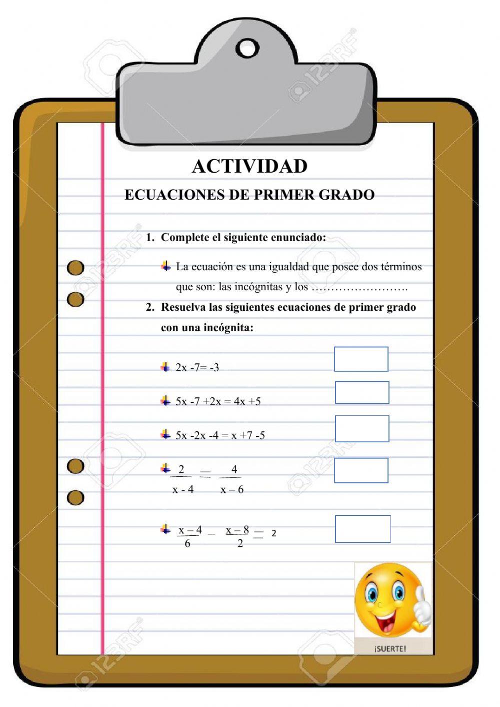 Ecuaciones de primer grado