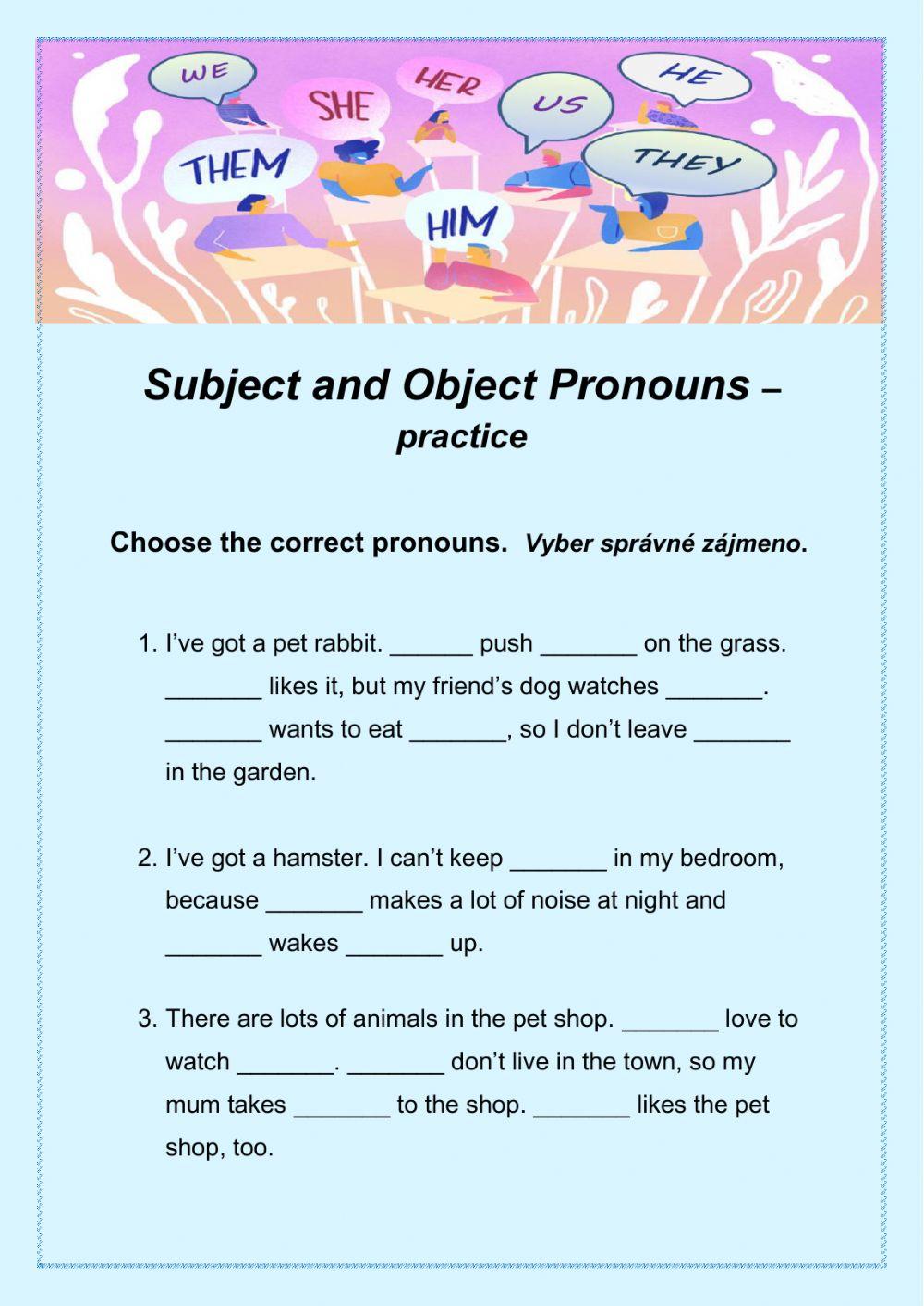 Subject and Object Pronouns practice