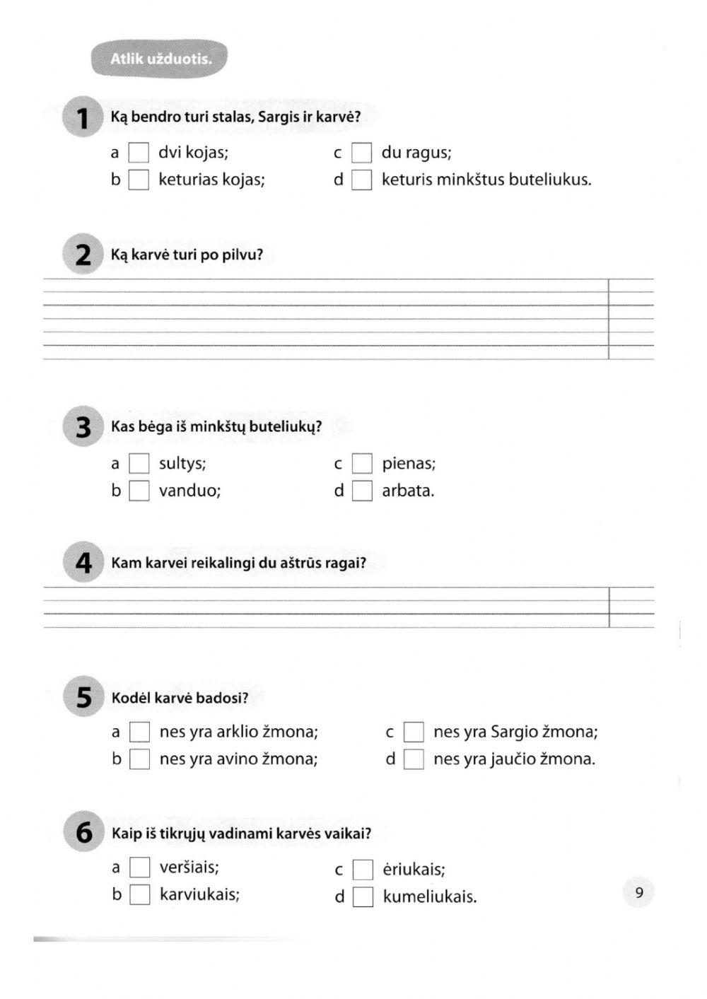 Teksto suvokimo 3 testas