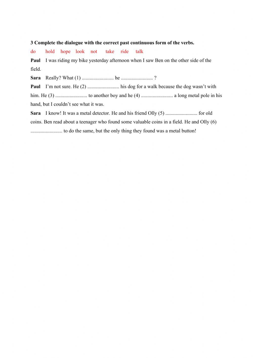 Creativity - past continuous