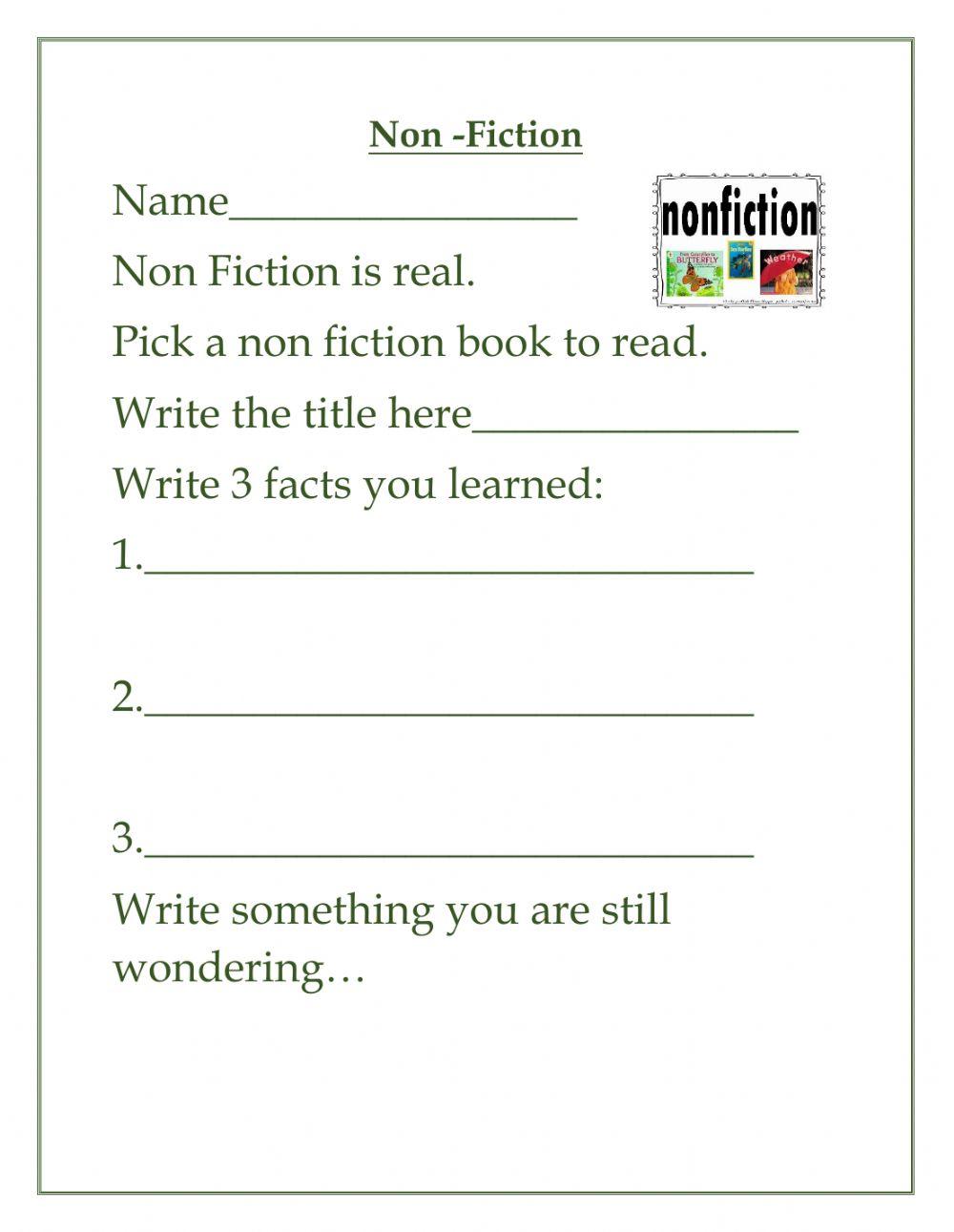Non Fiction Book Log worksheet | Live Worksheets