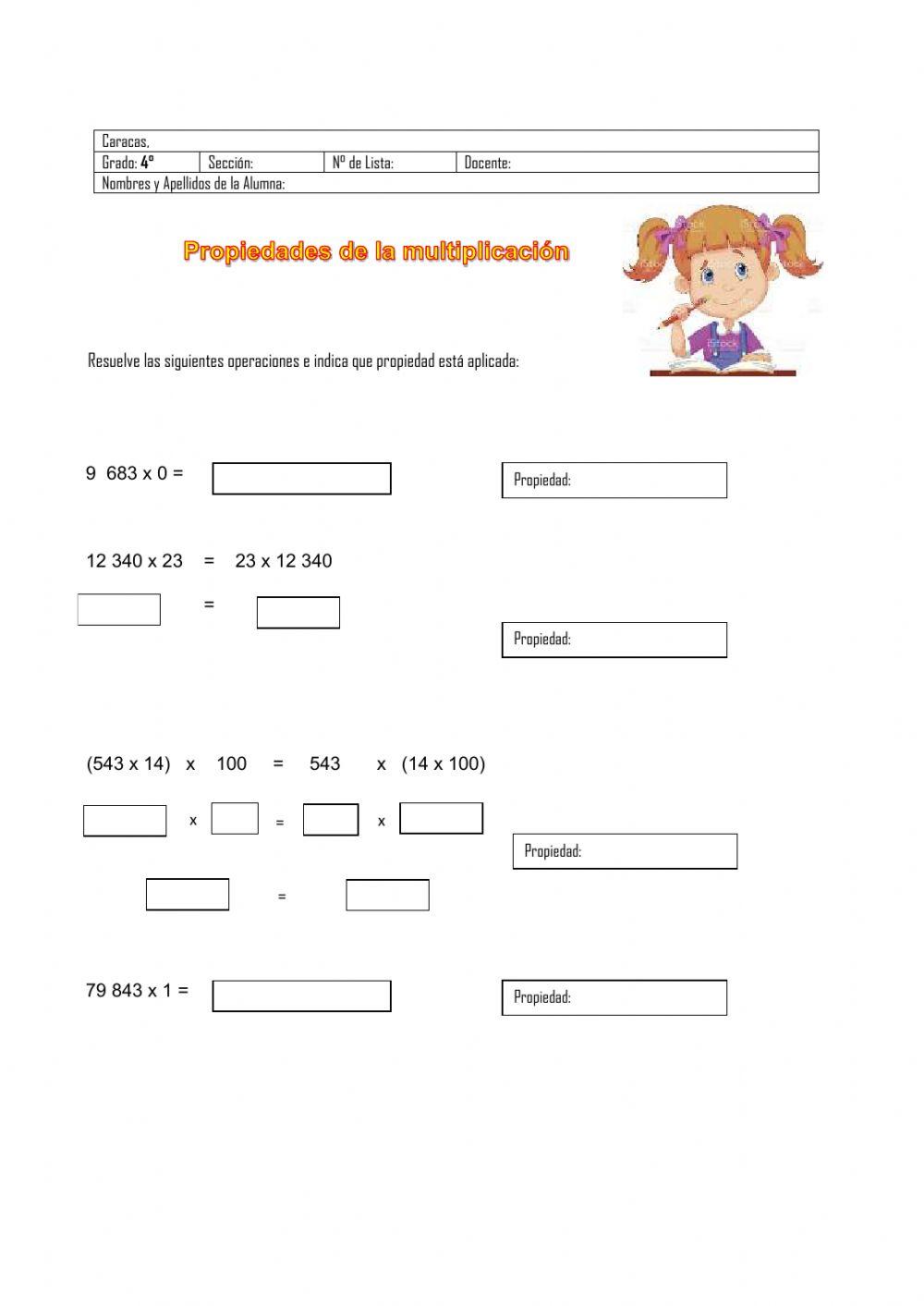 Propiedades de la multiplicación
