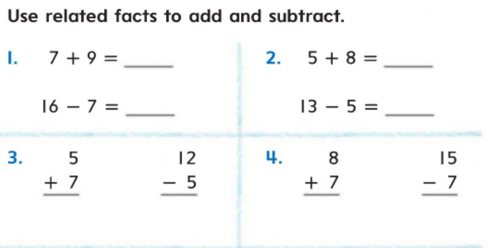 Related addition and subtraction