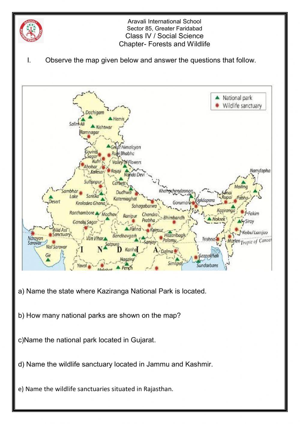 national-parks-class-iv-online-exercise-for-live-worksheets