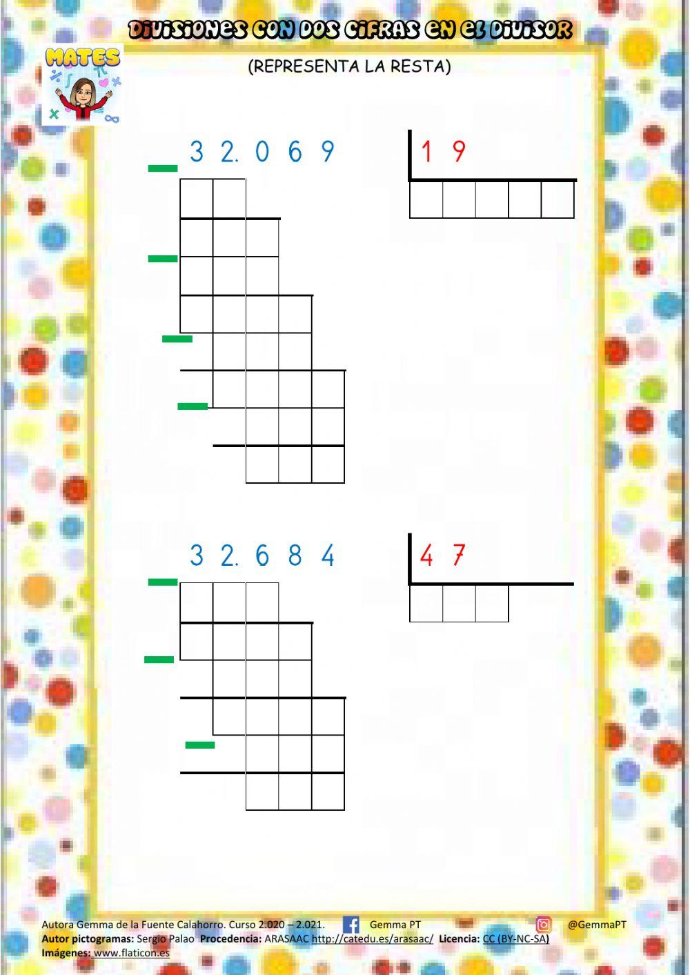Divisiones con dos cifras en el divisor